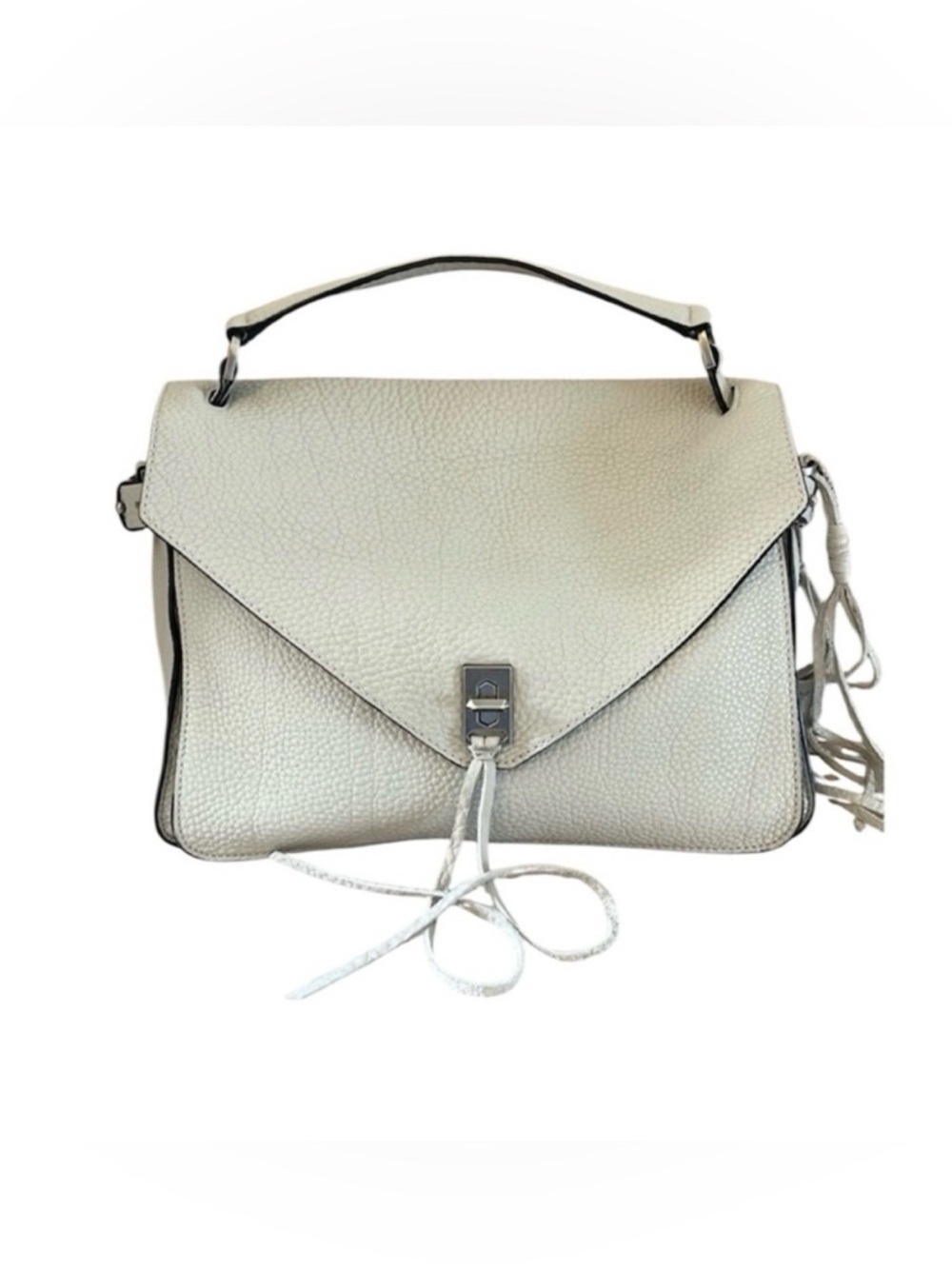 REBECCA MINKOFF Small Darren Pebbled Leather Messenger Satchel Bag